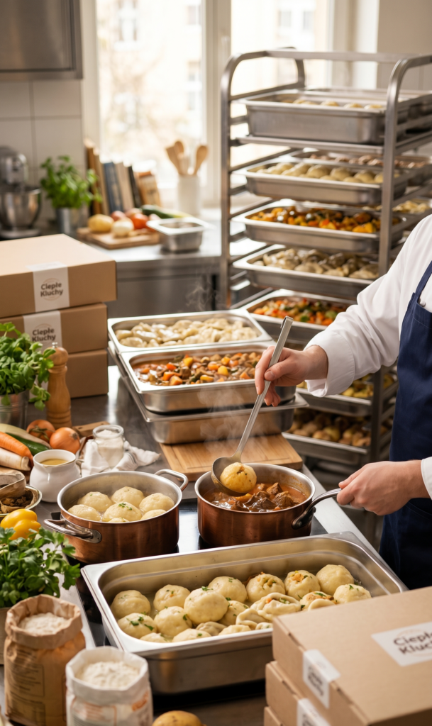 Kuchnia cateringu Ciepłe Kluchy w Gliwicach - posiłki dla żłobków i szpitali Kuchnia cateringu Ciepłe Kluchy w Gliwicach - posiłki dla żłobków i szpitali